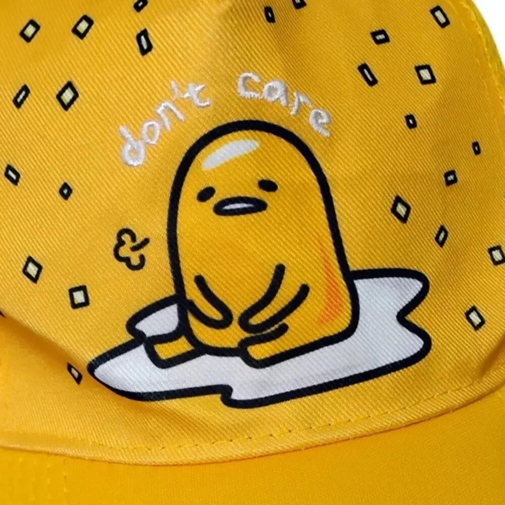 Sanrio Gudetama The Lazy Egg Yellow Graphic Trucker Hat Adjustable Mesh Back